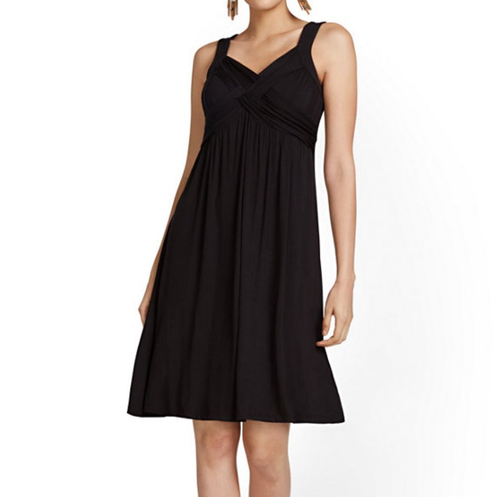 NY&Co Black Maxi Goddess Short Dress XL NWT